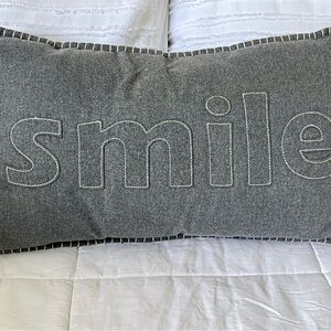 Gray 'Smile' Decorative Pillow